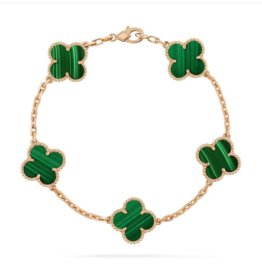 BRACELET MOP VERT CLOVER MOTIFS